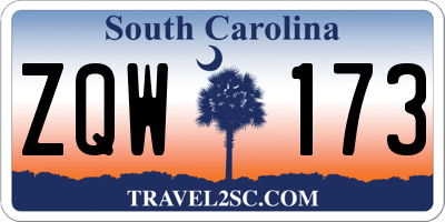 SC license plate ZQW173