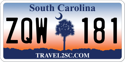 SC license plate ZQW181