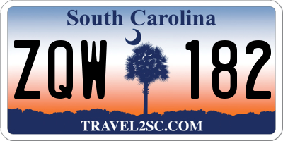SC license plate ZQW182