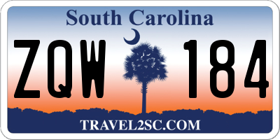 SC license plate ZQW184
