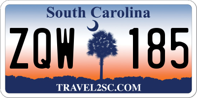 SC license plate ZQW185