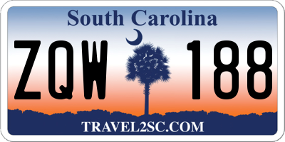 SC license plate ZQW188