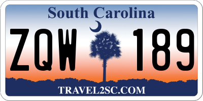 SC license plate ZQW189