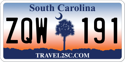 SC license plate ZQW191