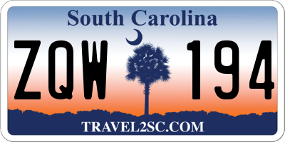SC license plate ZQW194