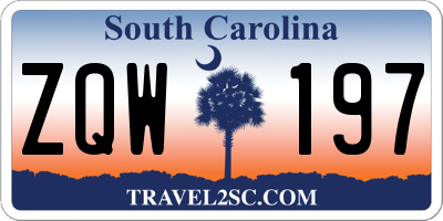 SC license plate ZQW197