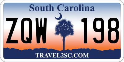 SC license plate ZQW198