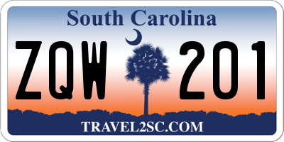 SC license plate ZQW201