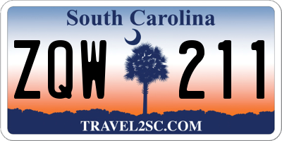 SC license plate ZQW211