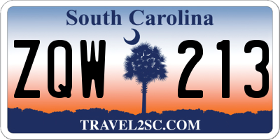 SC license plate ZQW213
