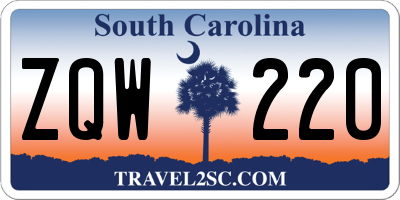 SC license plate ZQW220