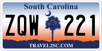 SC license plate ZQW221