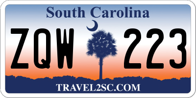 SC license plate ZQW223