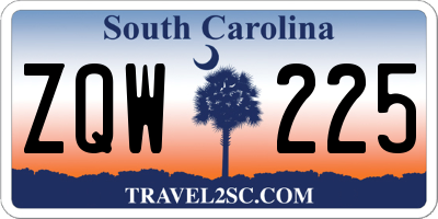 SC license plate ZQW225