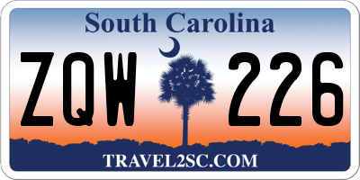 SC license plate ZQW226