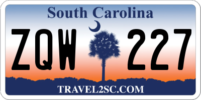 SC license plate ZQW227