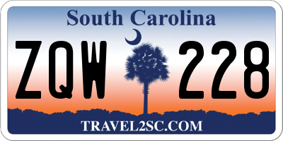 SC license plate ZQW228