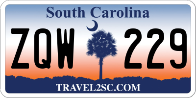 SC license plate ZQW229