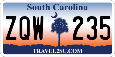 SC license plate ZQW235