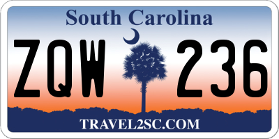 SC license plate ZQW236