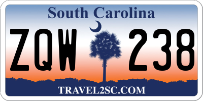 SC license plate ZQW238