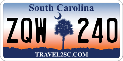 SC license plate ZQW240
