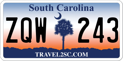 SC license plate ZQW243