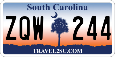 SC license plate ZQW244