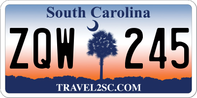 SC license plate ZQW245