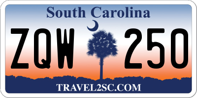SC license plate ZQW250