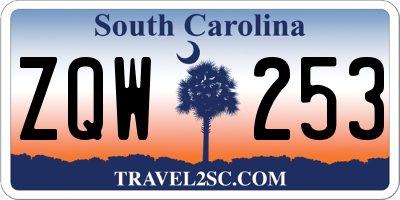 SC license plate ZQW253
