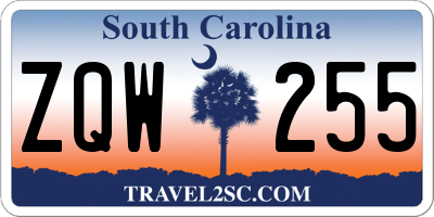 SC license plate ZQW255