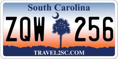 SC license plate ZQW256
