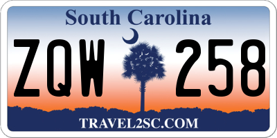 SC license plate ZQW258