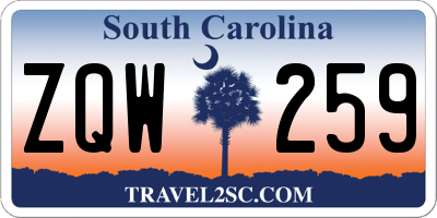 SC license plate ZQW259