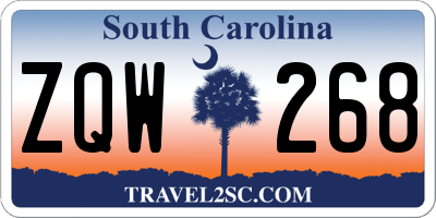 SC license plate ZQW268