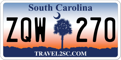 SC license plate ZQW270