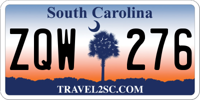SC license plate ZQW276