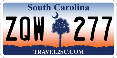 SC license plate ZQW277