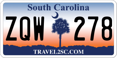 SC license plate ZQW278