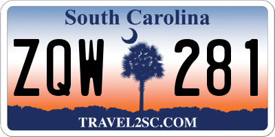 SC license plate ZQW281
