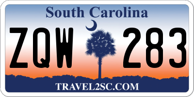 SC license plate ZQW283