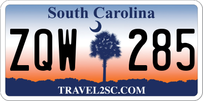 SC license plate ZQW285