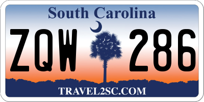 SC license plate ZQW286