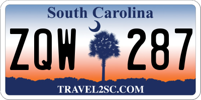 SC license plate ZQW287
