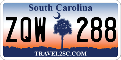 SC license plate ZQW288