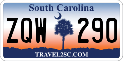 SC license plate ZQW290