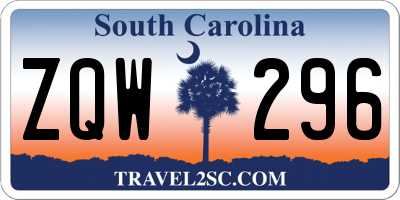 SC license plate ZQW296