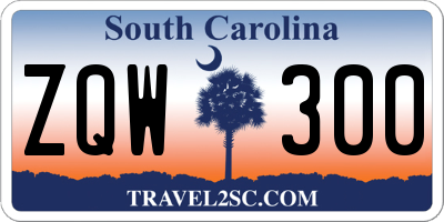 SC license plate ZQW300
