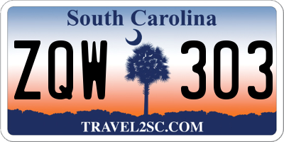 SC license plate ZQW303